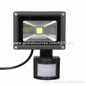 PIR 10W Warm White Motion Sensor Garden Outdoor LED Floodlight, 85-265V AC Input Voltage